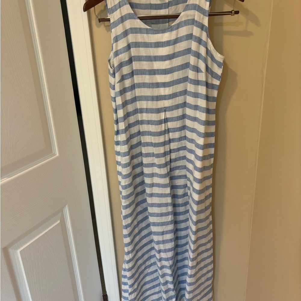 J. Jill Blue and White Striped Maxi Dress